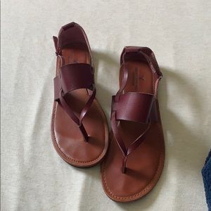 AE red sandals